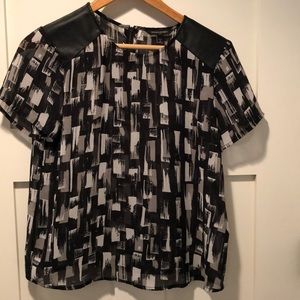 Black Faux Leather Tee